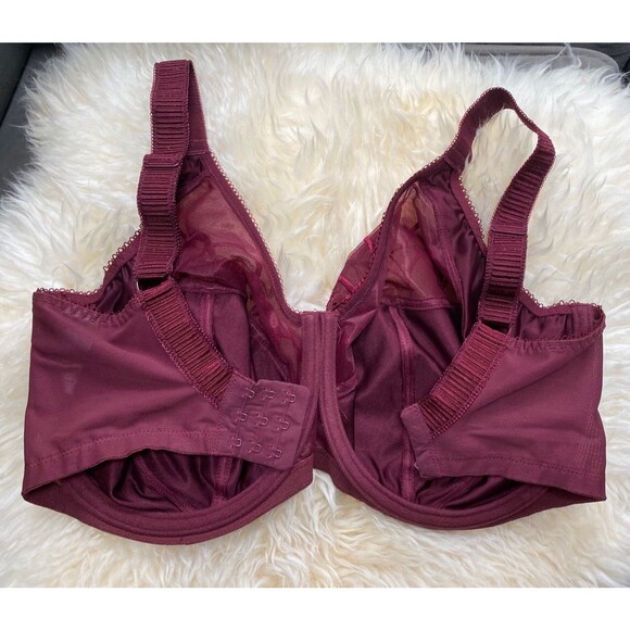Elomi Cate Plum Purple plus size bra US 34K 34DDD Underwire Full Cup Banded Bra - Picture 6 of 9